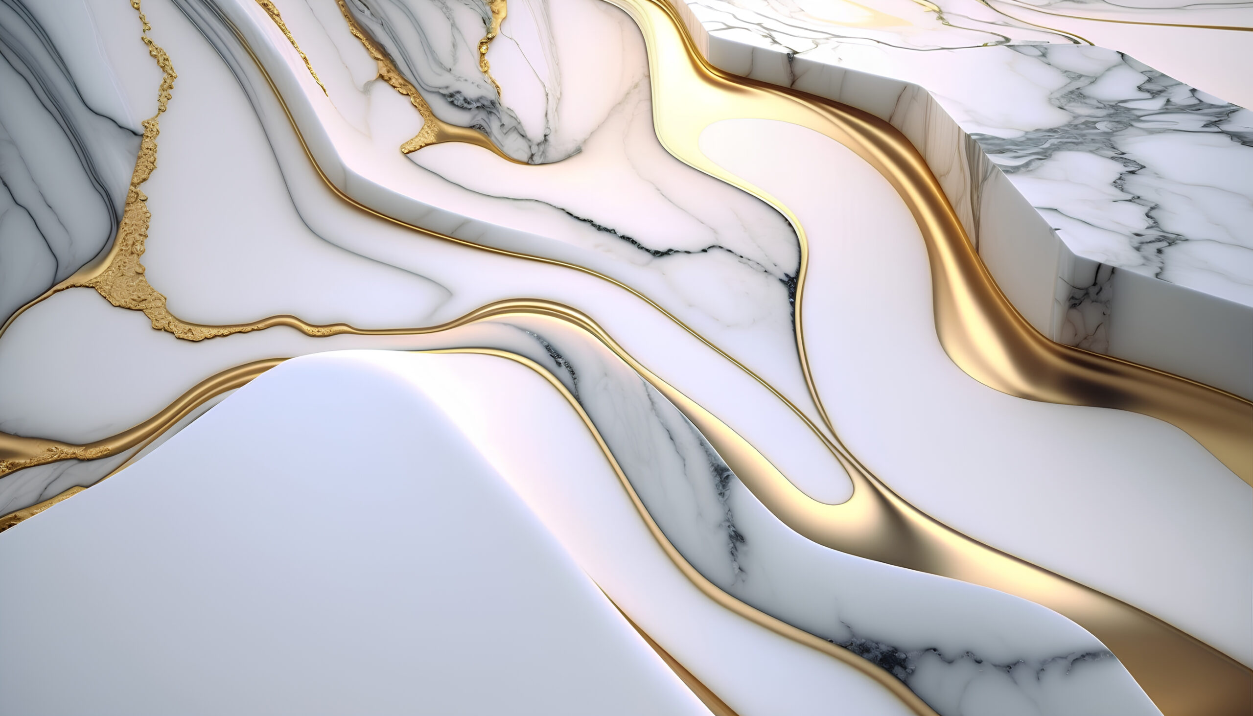 Marble background with gold pattern. Computer generated 3D photo rendering.